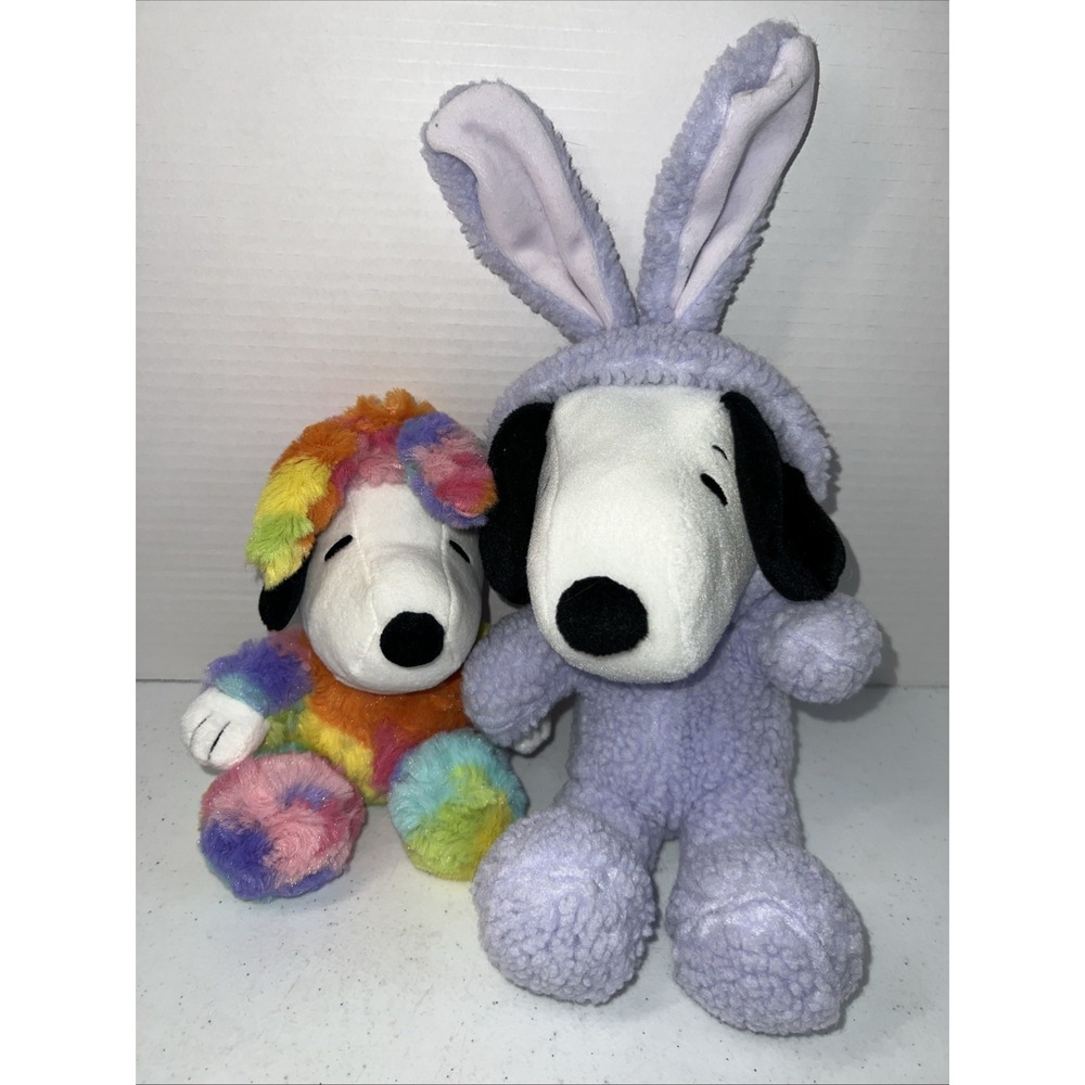 Hallmark Peanuts Easter Snoopy Plush Lot  Of 2 With Rabbit Ears Stuffed Animal